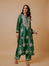 Urmi in Silk Chikankari Kurta Set for Women - Mehndi Green